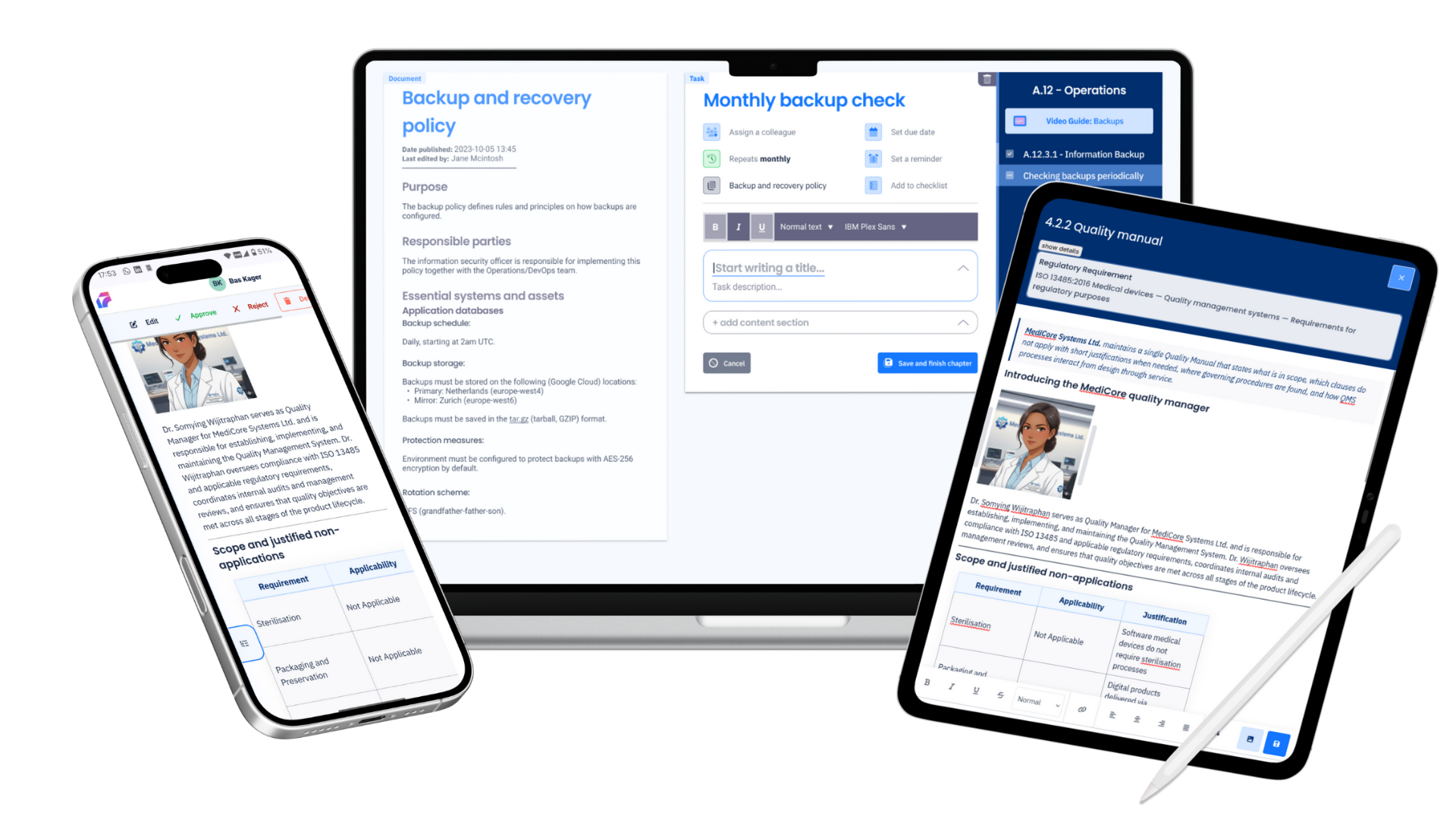 Demonstration of FynTun app on desktop, tablet and mobile phone.